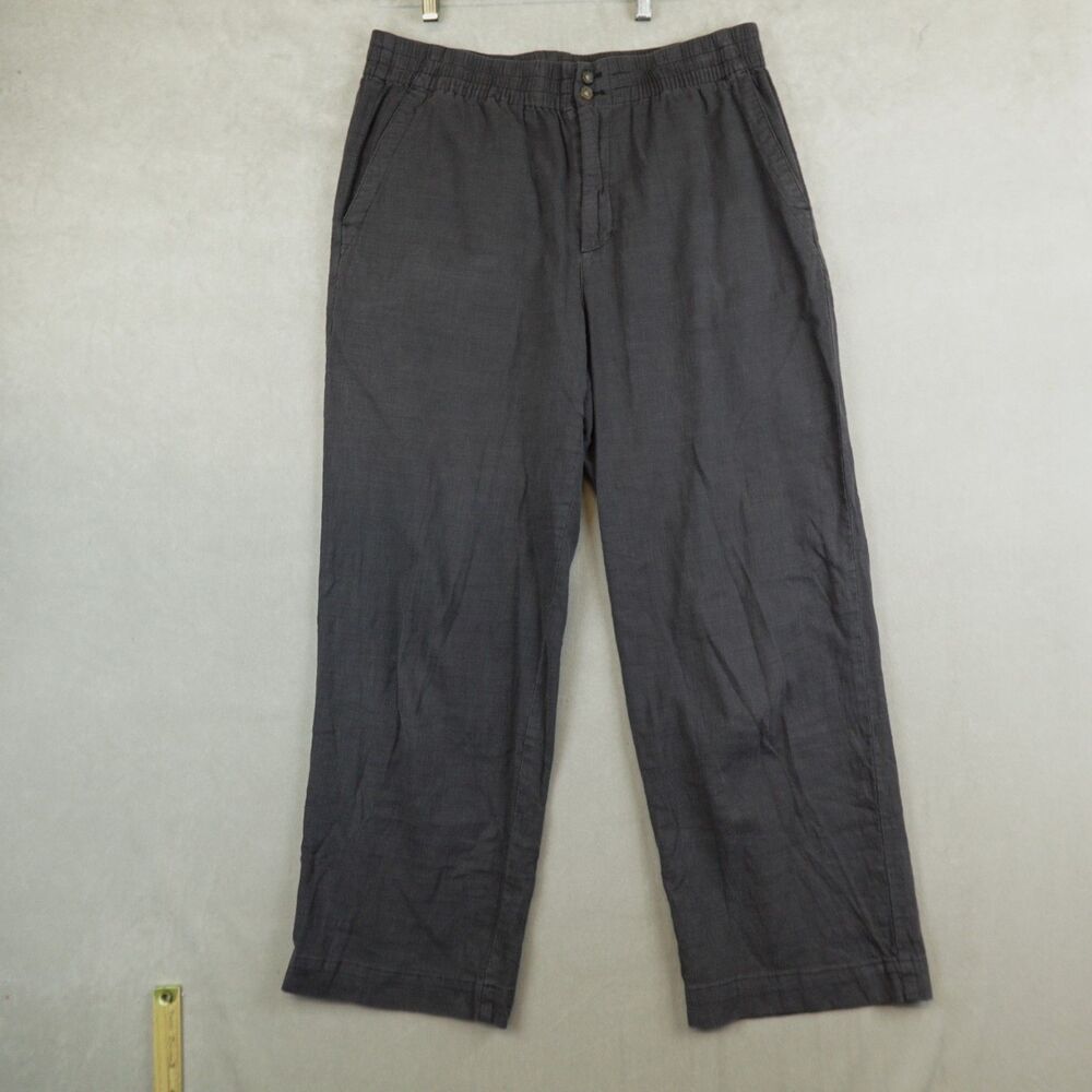 Marine Layer Pants Large Relaxed Wide Leg Cropped Cotton Tencel Casual